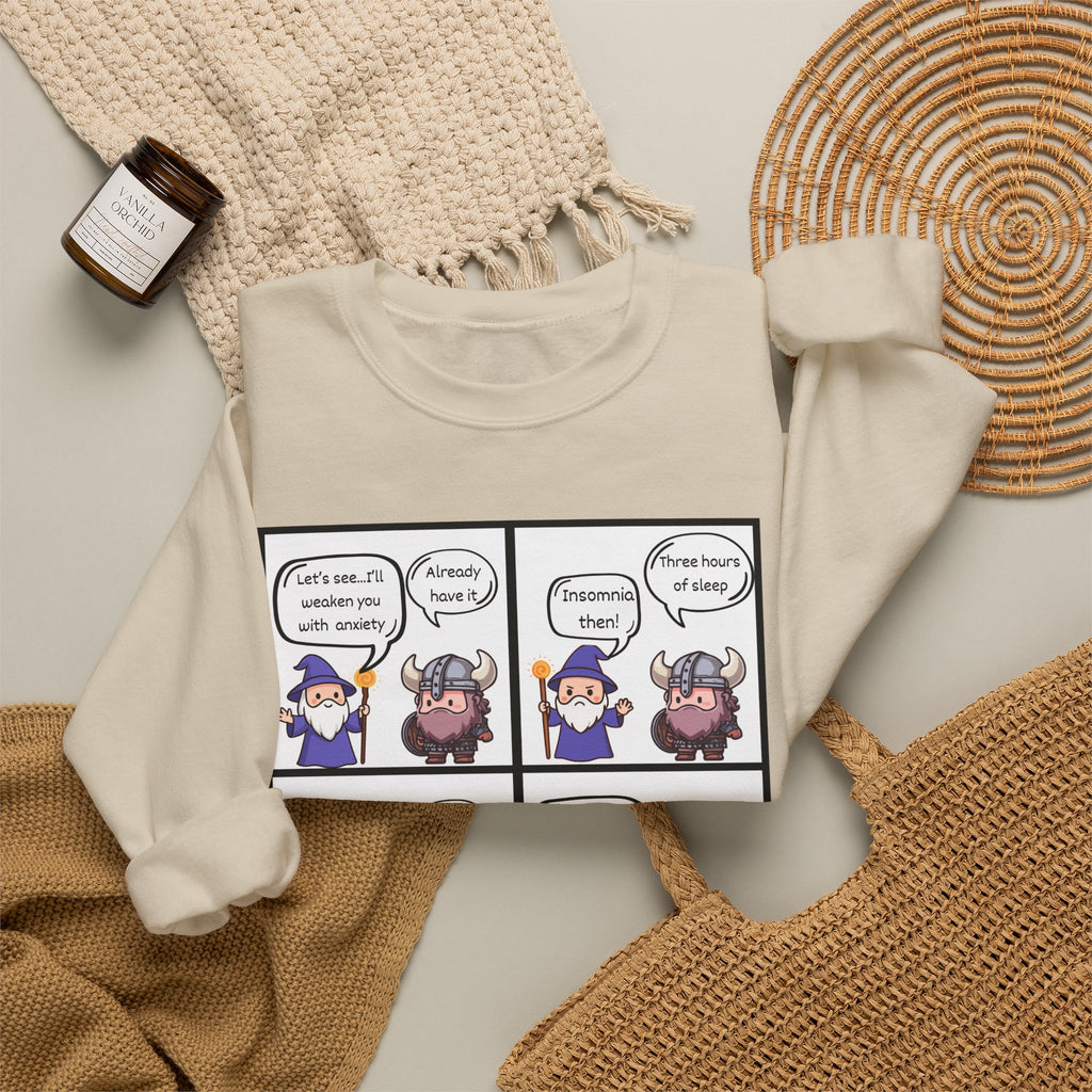 Comic D&D Sweatshirt — Cute Panel Cartoon Crewneck
