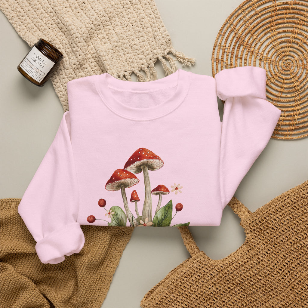 Mushroom Head Art Sweatshirt — Surreal Botanical Crewneck