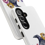 'Surreal' Tough Phone Case — Protective Phone Cover with Raven and Bouquet Design