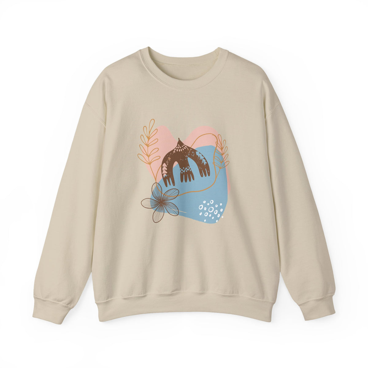 Bohemian Crewneck Sweatshirt — Floral Abstract Vintage Vibe