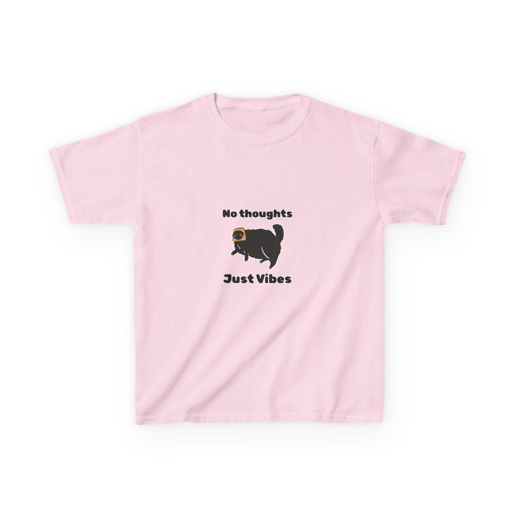 Youth 'No Thoughts Just Vibes' Cat Graphic Shirt