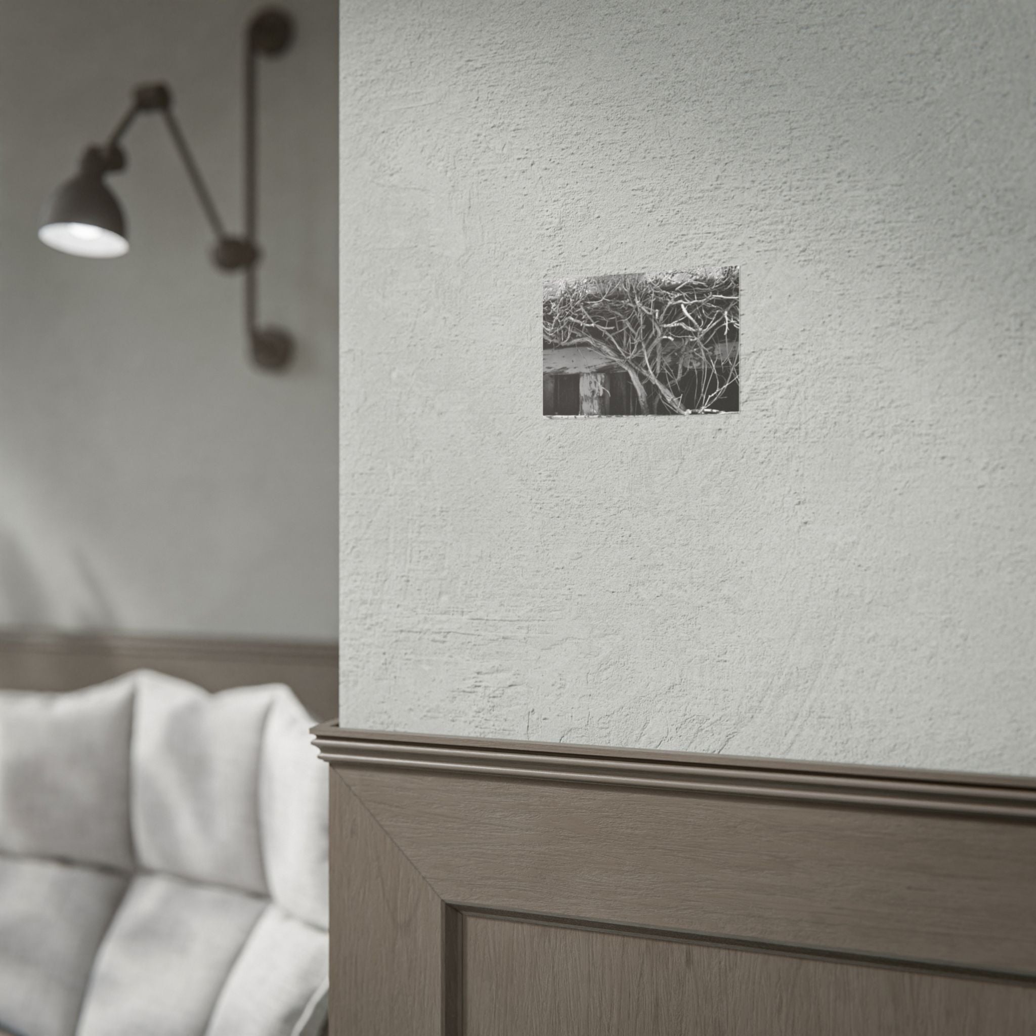 Black & White Rustic Vine Photography Poster — Rolled Wall Art