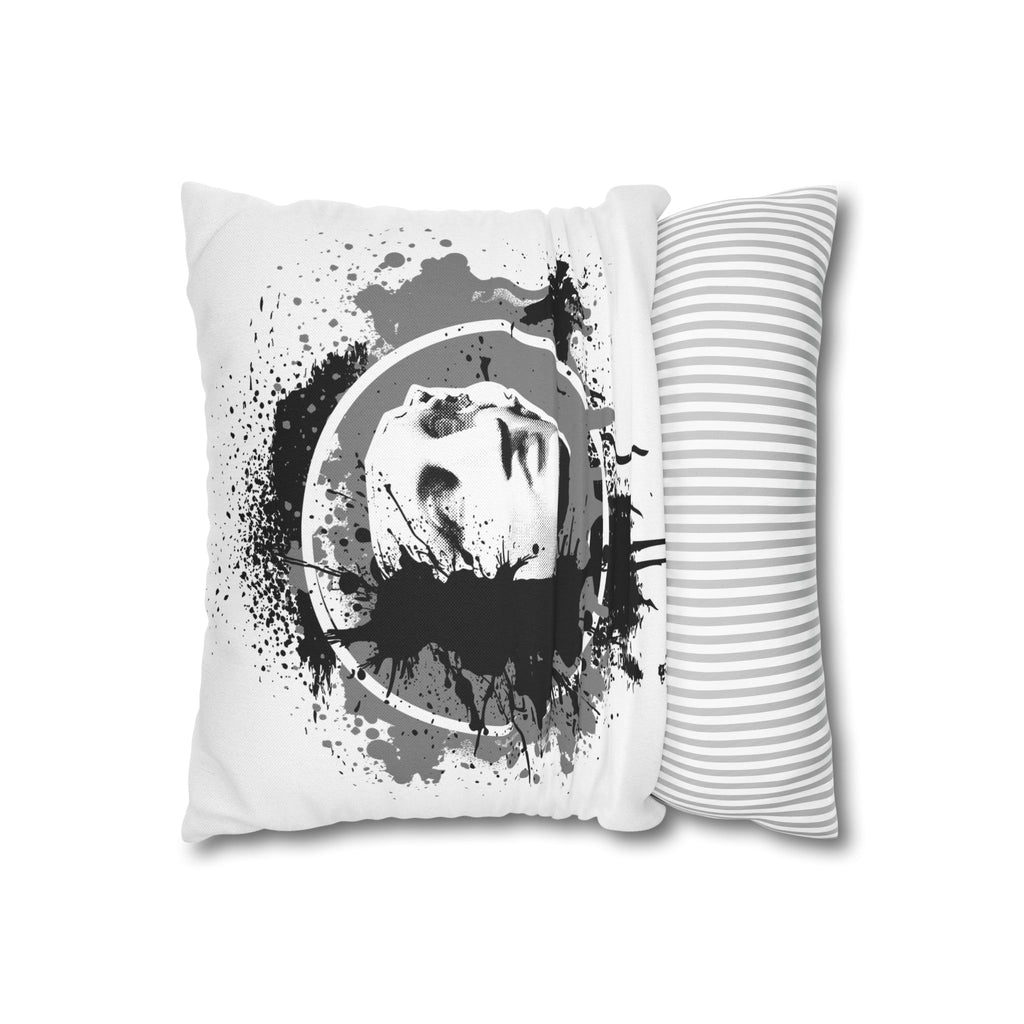 Statue Splash Art Pillow — Black Ink Splash Decorative Throw Pillow