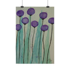 Rolled Poster - Purple Watercolor Floral Stems Art Print