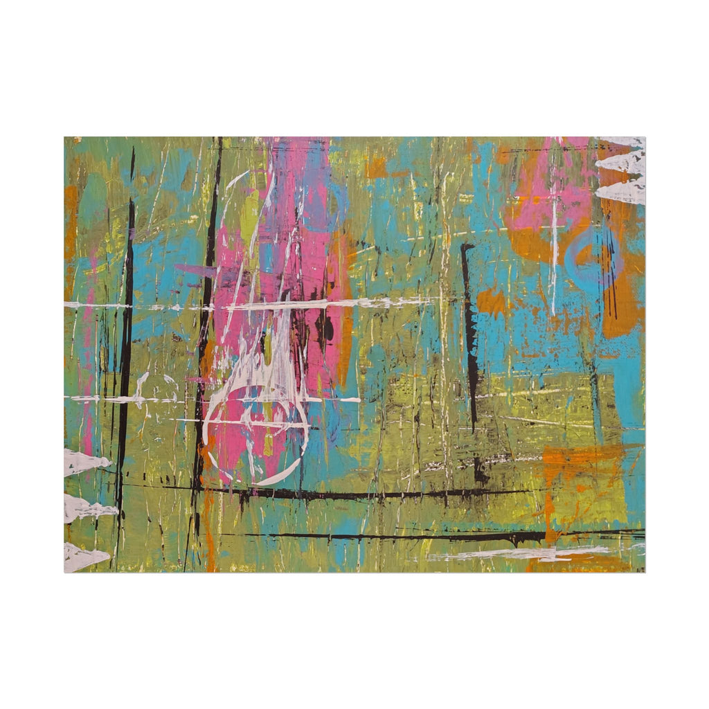 Abstract "1980s Puke" Color Splash Poster — Vibrant Modern Wall Art (Rolled Poster)