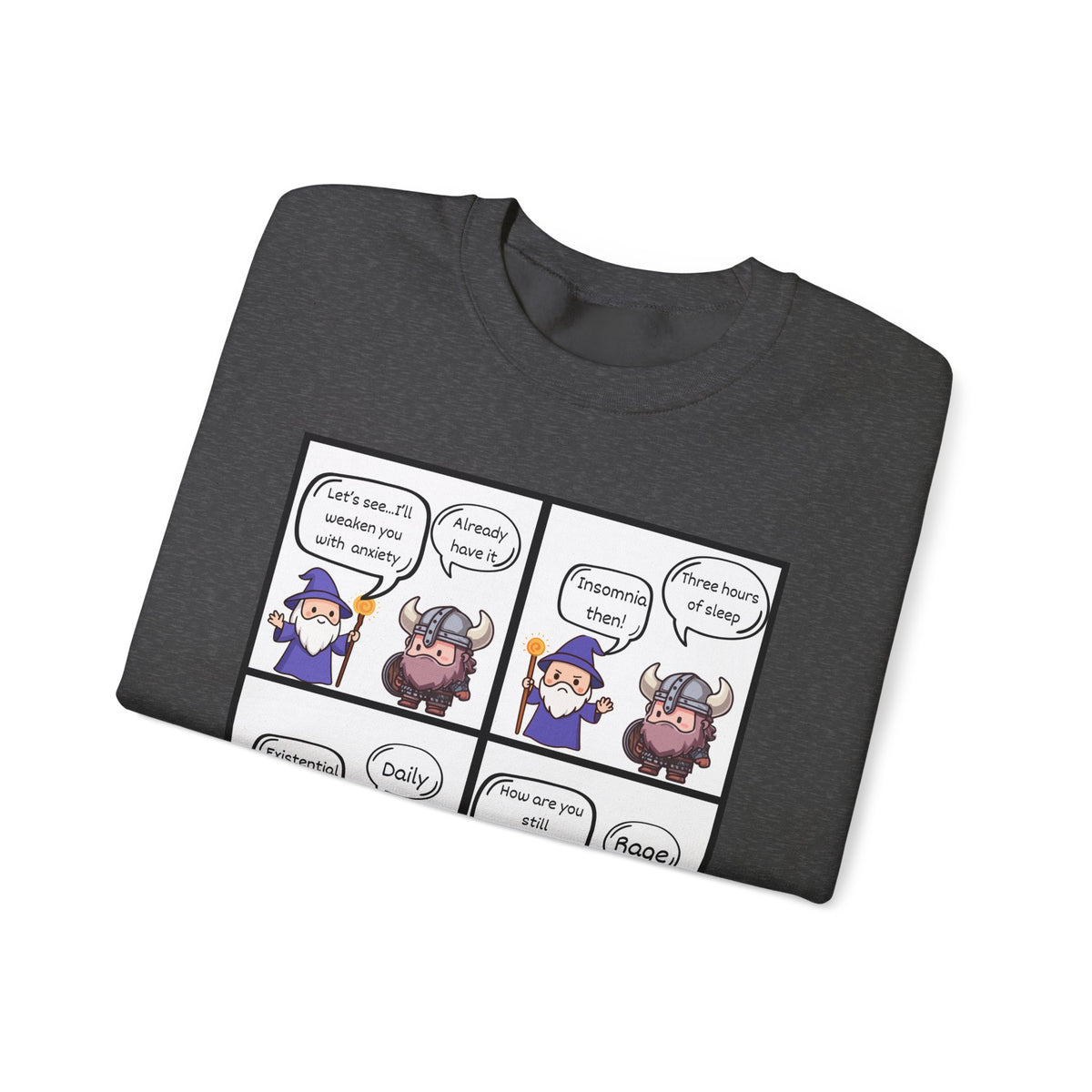 Comic D&D Sweatshirt — Cute Panel Cartoon Crewneck