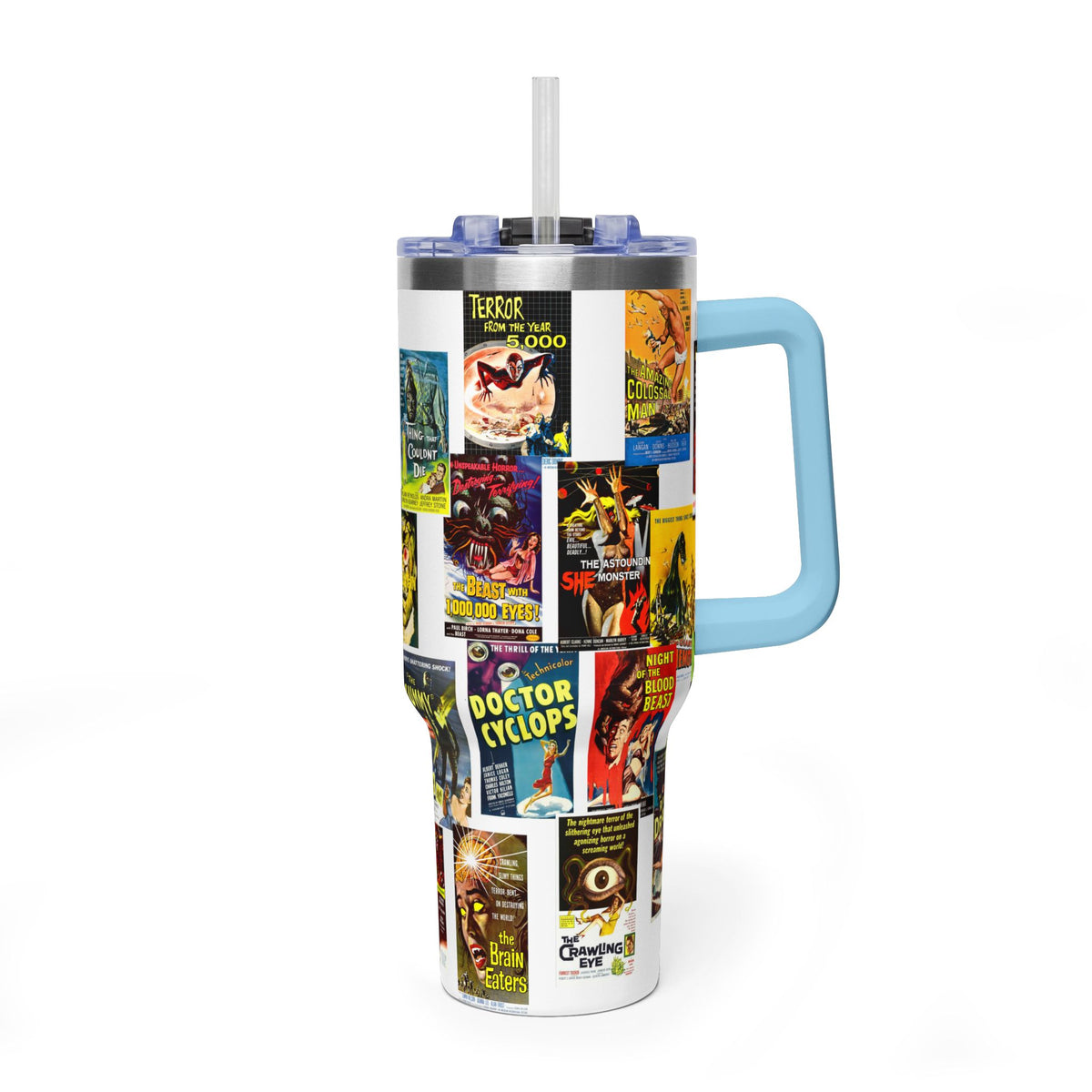 40oz B-Movies Retro Horror Poster Vacuum Tumbler