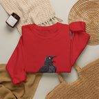 Crewneck Sweatshirt — Screaming Crow Graphic with "FUC AWF" Text