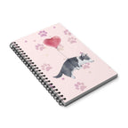 Corgi Balloon Spiral Journal — Cute Paw Print Notebook