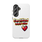 Certified 90s Kid Tough Phone Case — Retro Pixel Art Heart Protective Cover
