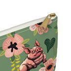 Floral Squonk Accessory Pouch — Cute Cryptid Makeup & Travel Zipper Bag