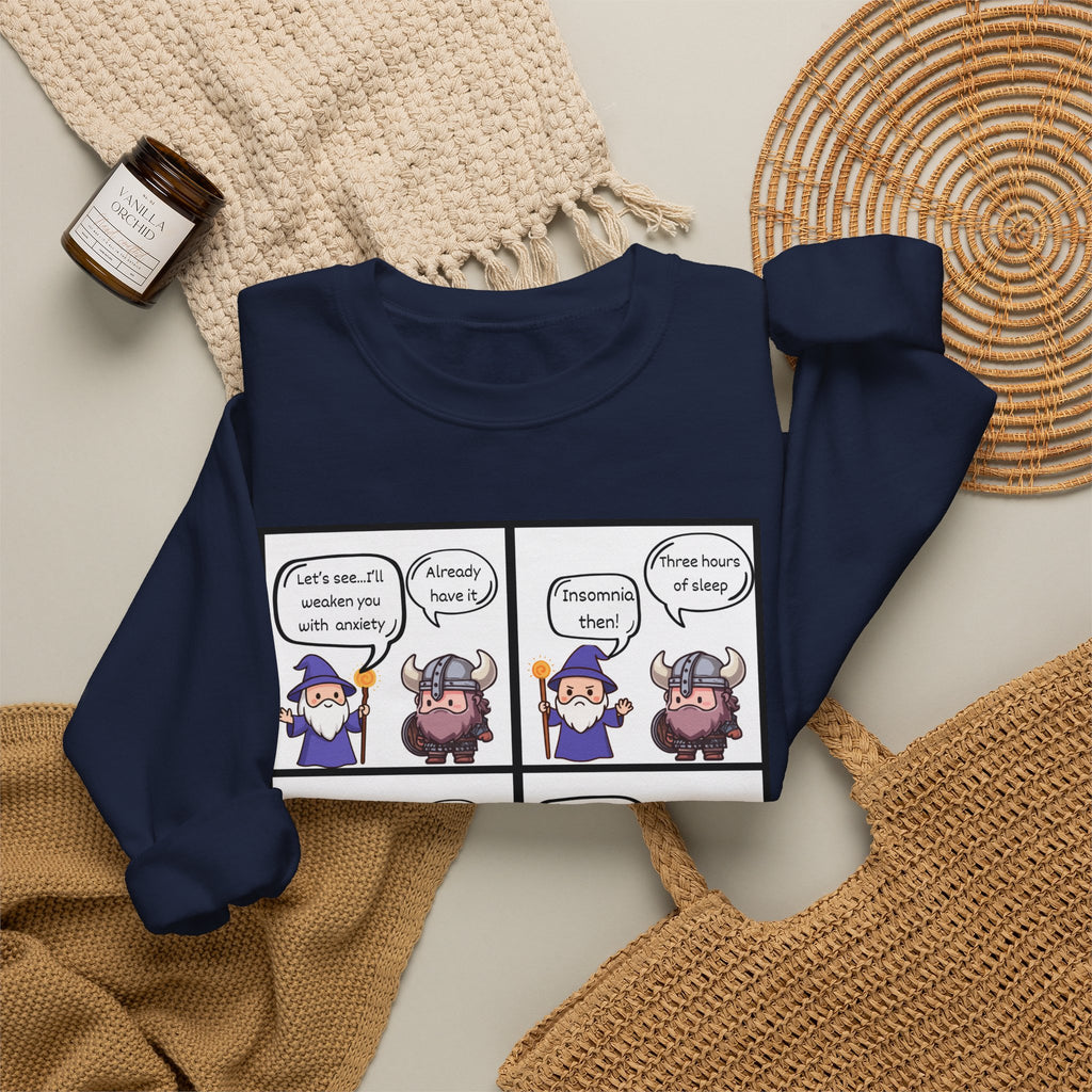 Comic D&D Sweatshirt — Cute Panel Cartoon Crewneck