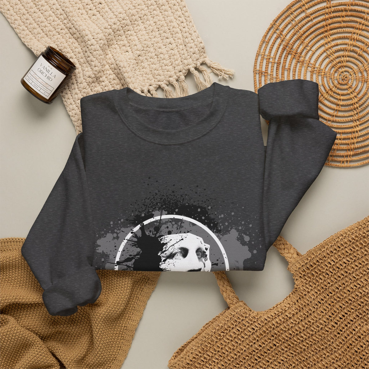 Classical Statue Ink-Splash Crewneck Sweatshirt