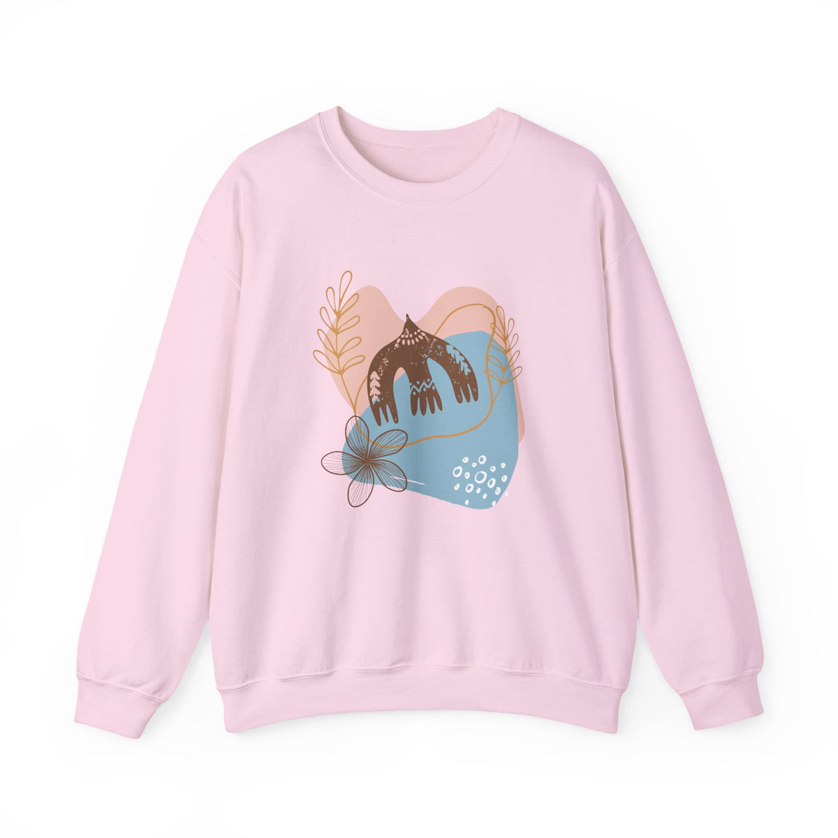 Bohemian Crewneck Sweatshirt — Floral Abstract Vintage Vibe