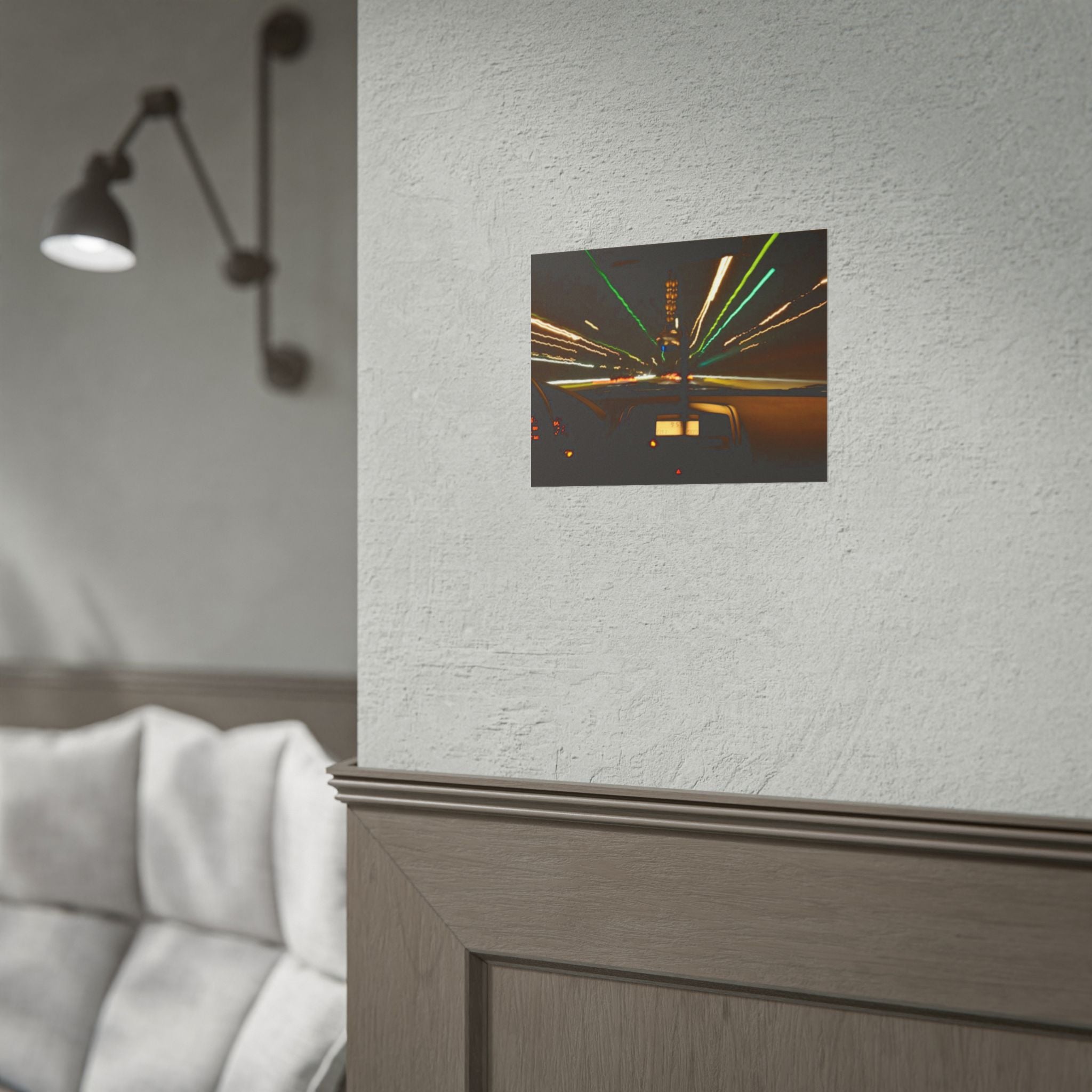 Night Drive Light Trails Poster - Rolled Wall Art