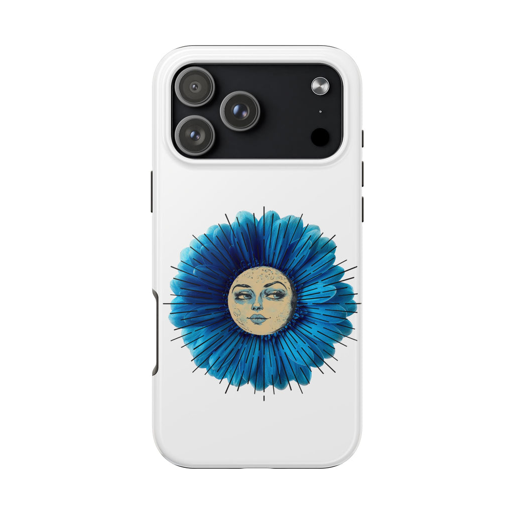 Tough Phone Case — Blue flower Face Protective Phone Cover