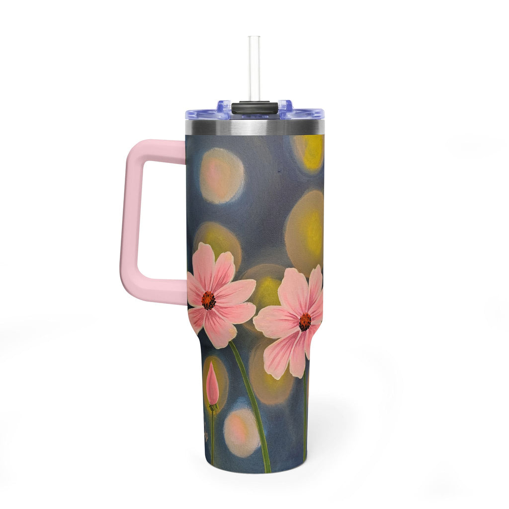 40oz Backlit Flowers Vacuum Tumbler