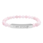 Natural Stone Stretch Bar Bracelet "I am enough"