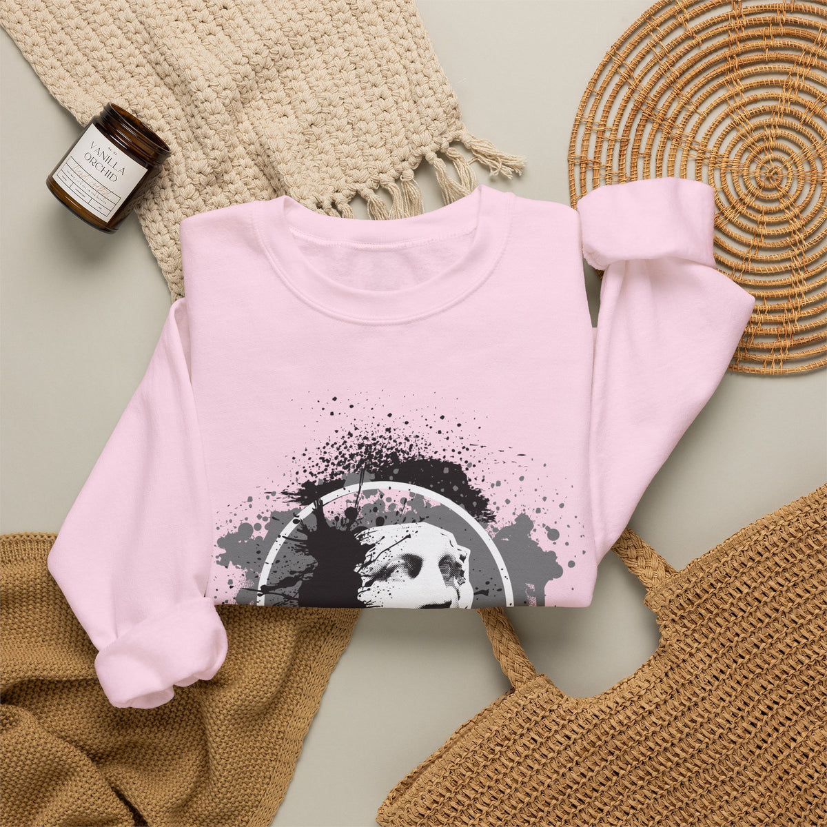 Classical Statue Ink-Splash Crewneck Sweatshirt