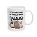 'Introverted but Willing to Discuss Cats' Ceramic Mug (11oz & 15oz)