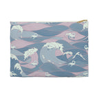 Nessie Waves Pattern Accessory Pouch — Pastel Ocean Waves Makeup Bag