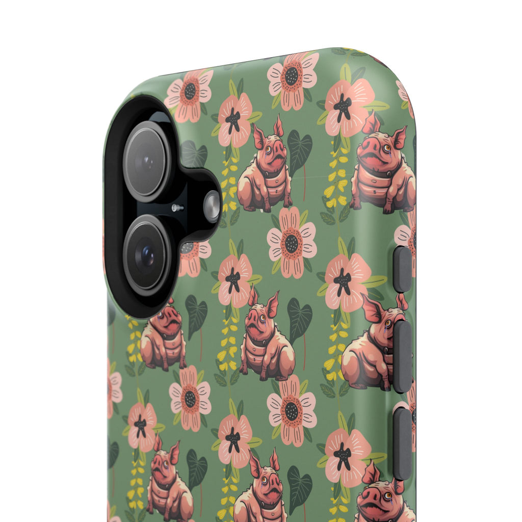 Floral Squonk Pattern Impact Phone Case — Protective iPhone Cover with Pink Flowers