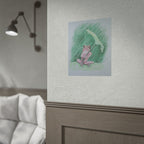 Whimsical Pink Frog Art Print for Nursery & Nature Lovers