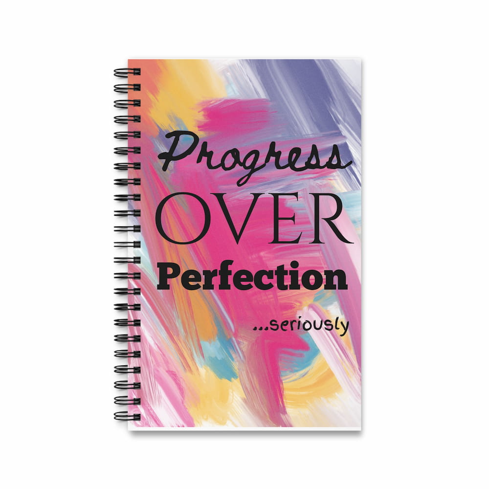Spiral Journal — "Progress Over Perfection" Motivational Notebook