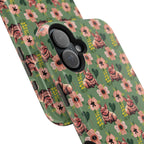 Floral Squonk Pattern Impact Phone Case — Protective iPhone Cover with Pink Flowers