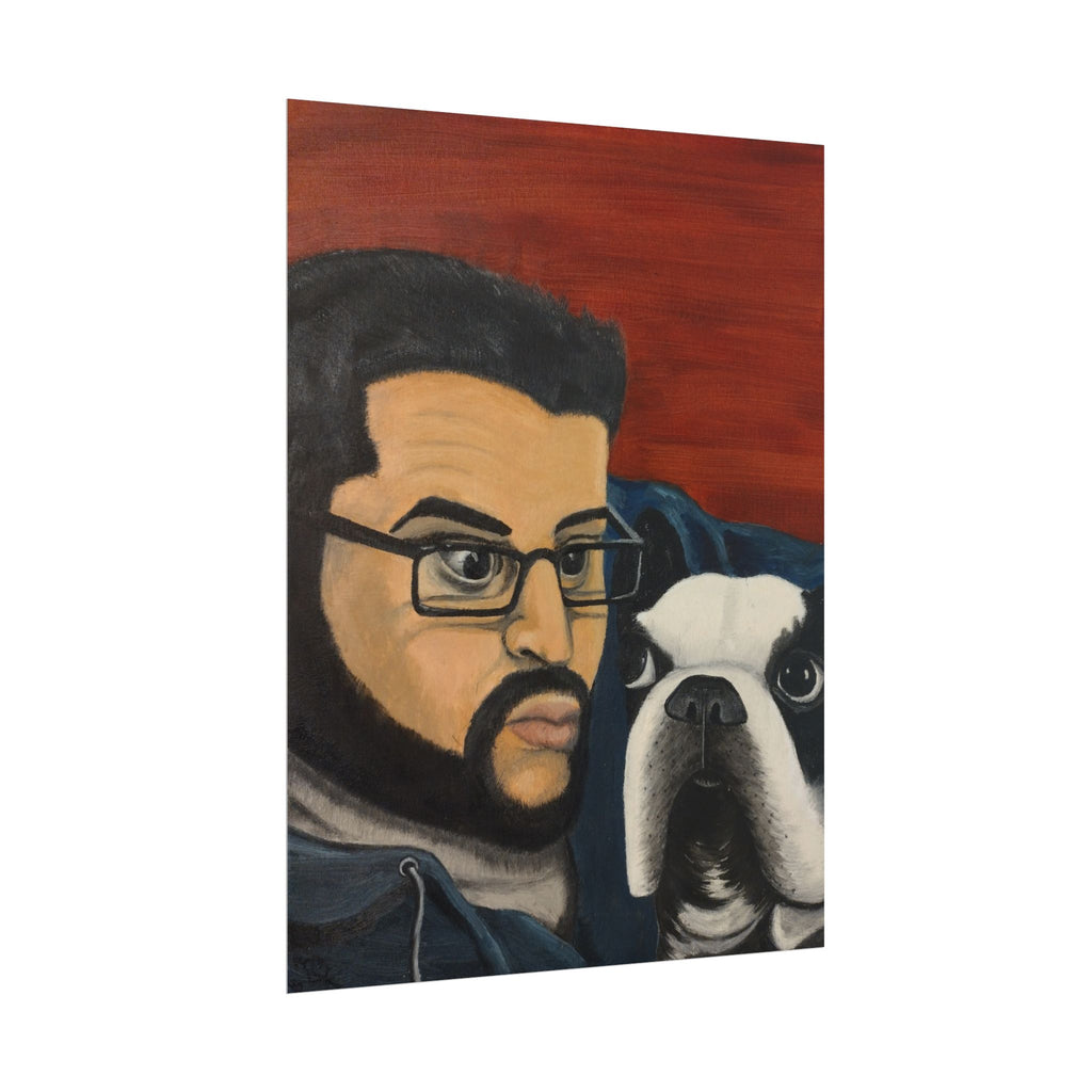 Rolled Poster — Boy and His Dog Portrait Art Print
