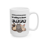 'Introverted but Willing to Discuss Cats' Ceramic Mug (11oz & 15oz)