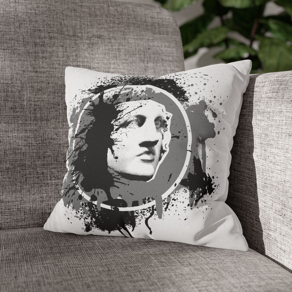 Statue Splash Art Pillow — Black Ink Splash Decorative Throw Pillow