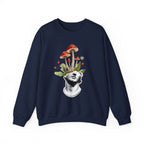 Mushroom Head Art Sweatshirt — Surreal Botanical Crewneck