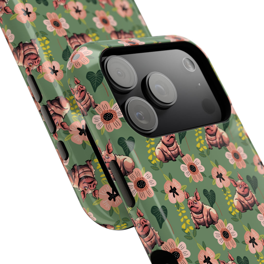 Floral Squonk Pattern Impact Phone Case — Protective iPhone Cover with Pink Flowers