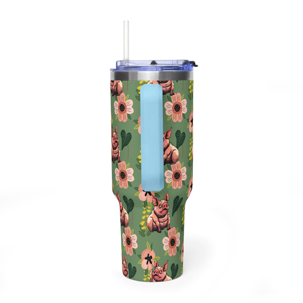 40oz Floral Squonk Tumbler — Insulated Vacuum Travel Mug