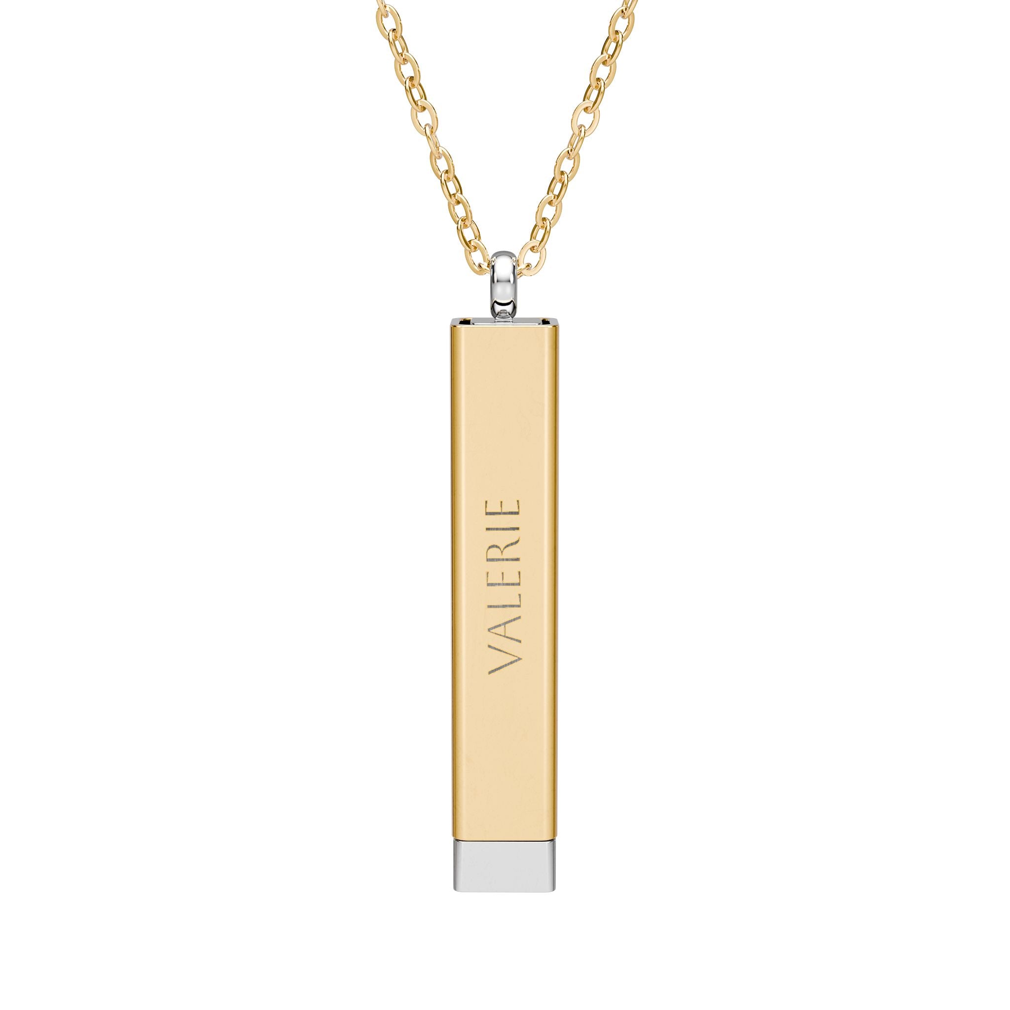 Personalize it! Hidden Message Sliding Blank Bar Necklace (Engraving)
