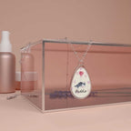 Personalized Pet Oval Necklace – Custom Name Paw Print Memorial Pendant