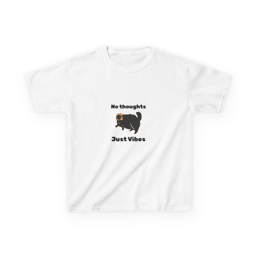 Youth 'No Thoughts Just Vibes' Cat Graphic Shirt