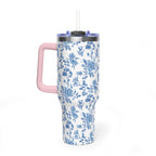 40oz Bigfoot Floral Vacuum Tumbler – Insulated Travel Mug with Straw