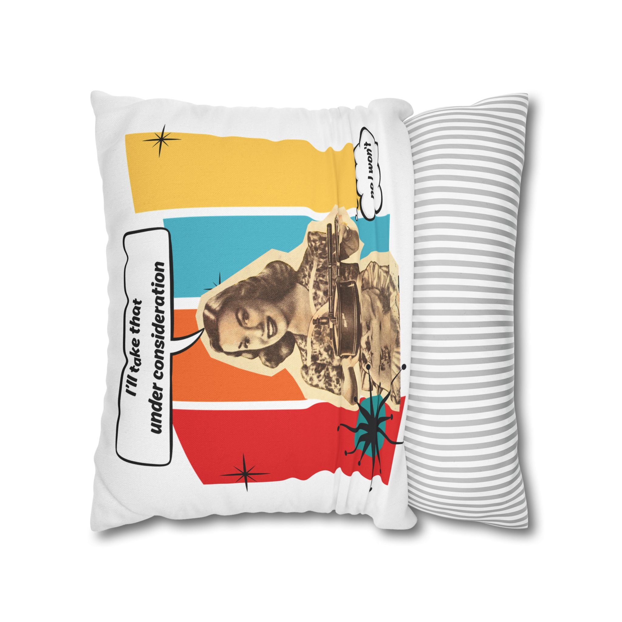 Retro Pop Art Pillow – “I’ll Take That Under Consideration” Throw Pillow