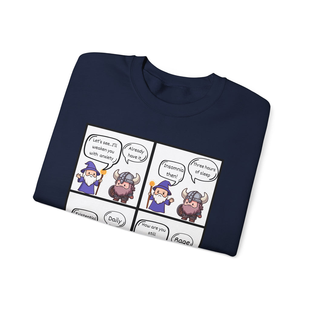 Comic D&D Sweatshirt — Cute Panel Cartoon Crewneck