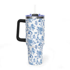 40oz Bigfoot Floral Vacuum Tumbler – Insulated Travel Mug with Straw