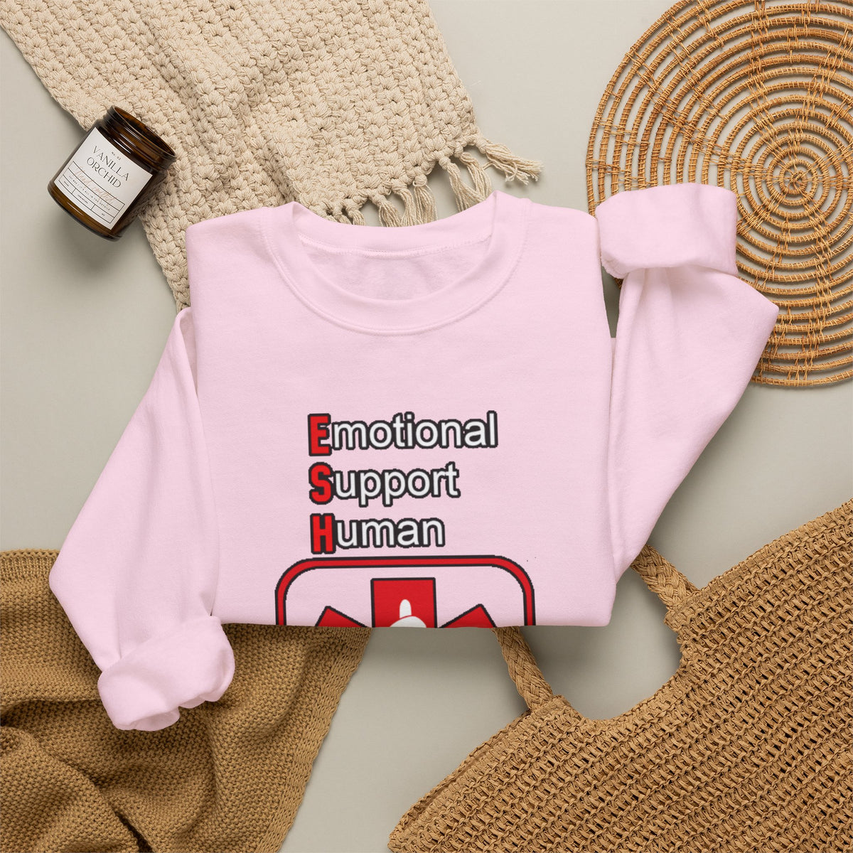 Emotional Support Human Sweatshirt – Medical Symbol “Do Not Touch” Crewneck