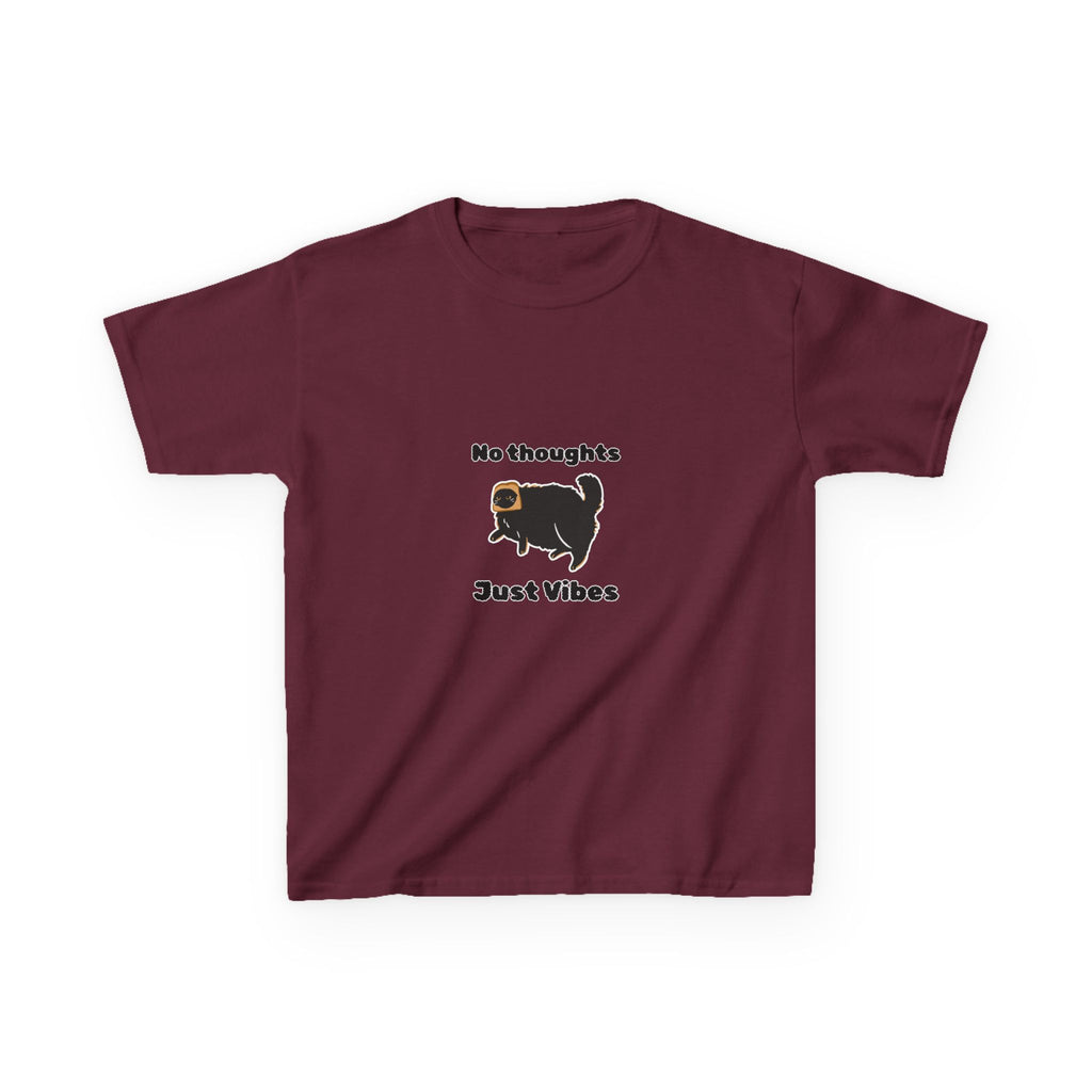 Youth 'No Thoughts Just Vibes' Cat Graphic Shirt