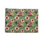 Floral Squonk Accessory Pouch — Cute Cryptid Makeup & Travel Zipper Bag