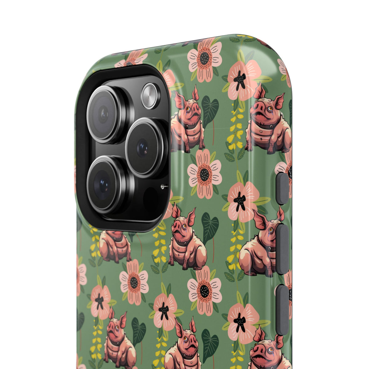 Floral Squonk Pattern Impact Phone Case — Protective iPhone Cover with Pink Flowers
