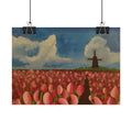 Rolled Poster — Tulip Field Landscape Print with Windmill