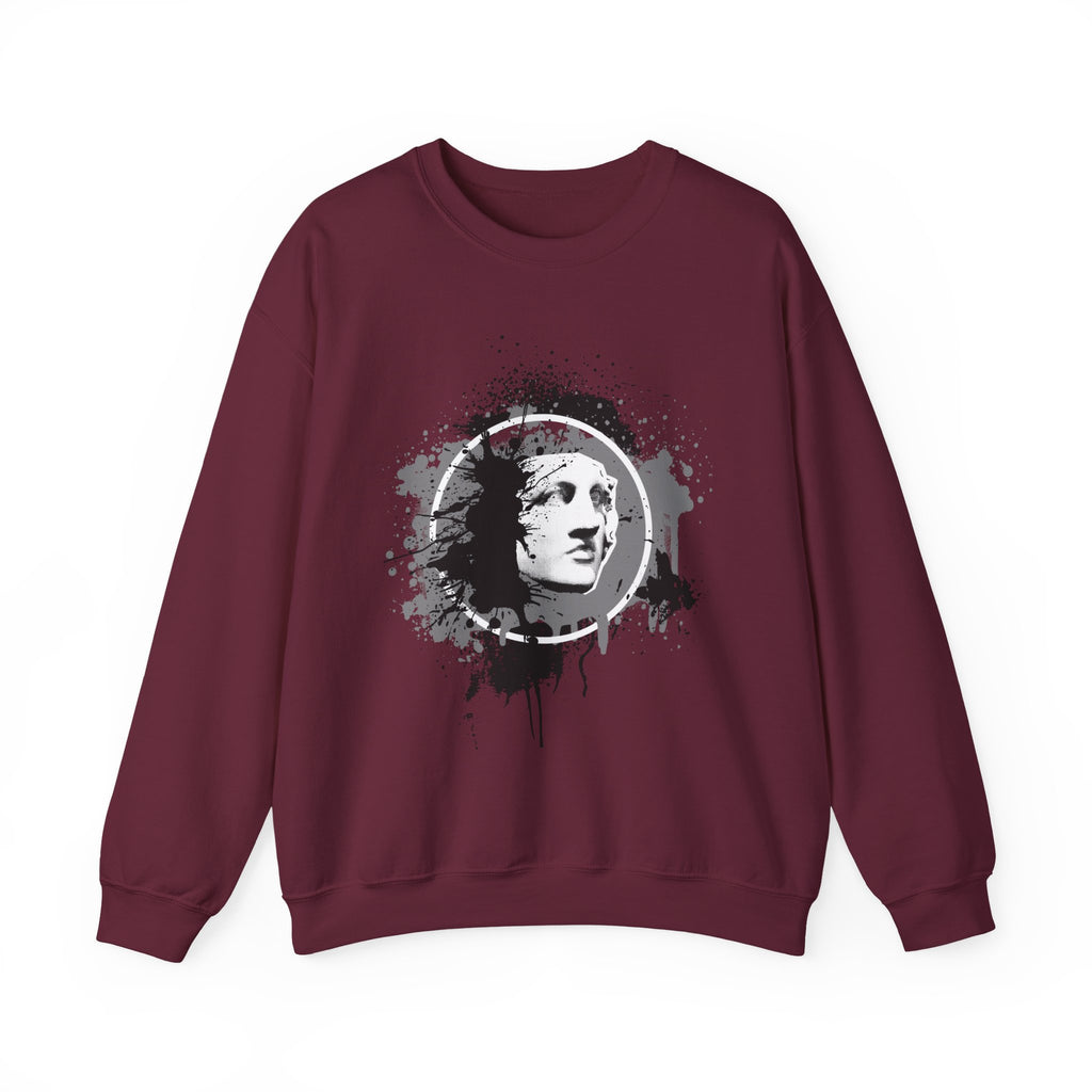 Classical Statue Ink-Splash Crewneck Sweatshirt