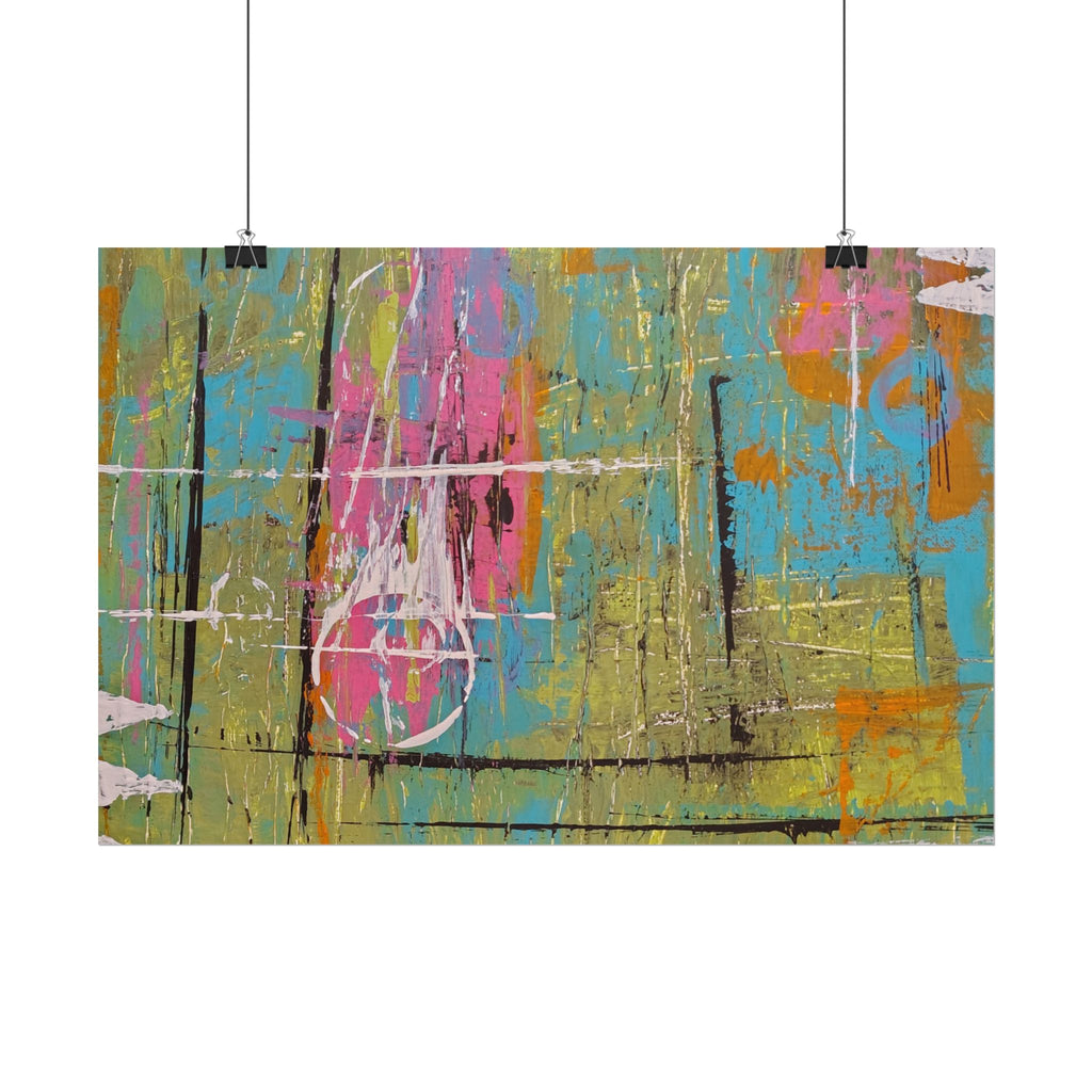 Abstract "1980s Puke" Color Splash Poster — Vibrant Modern Wall Art (Rolled Poster)