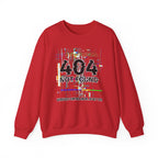 404 Not Found Crewneck Sweatshirt — Glitch Tech Graphic Pullover